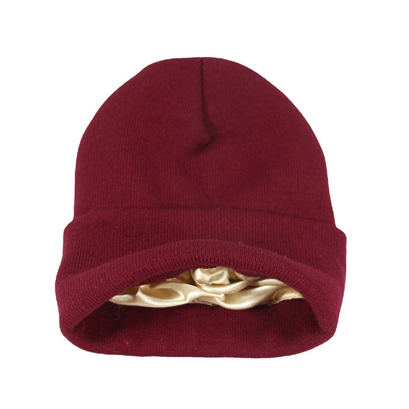 Unisex Satin Lined Knit Beanie - Beanie Cuffed Knit review and price